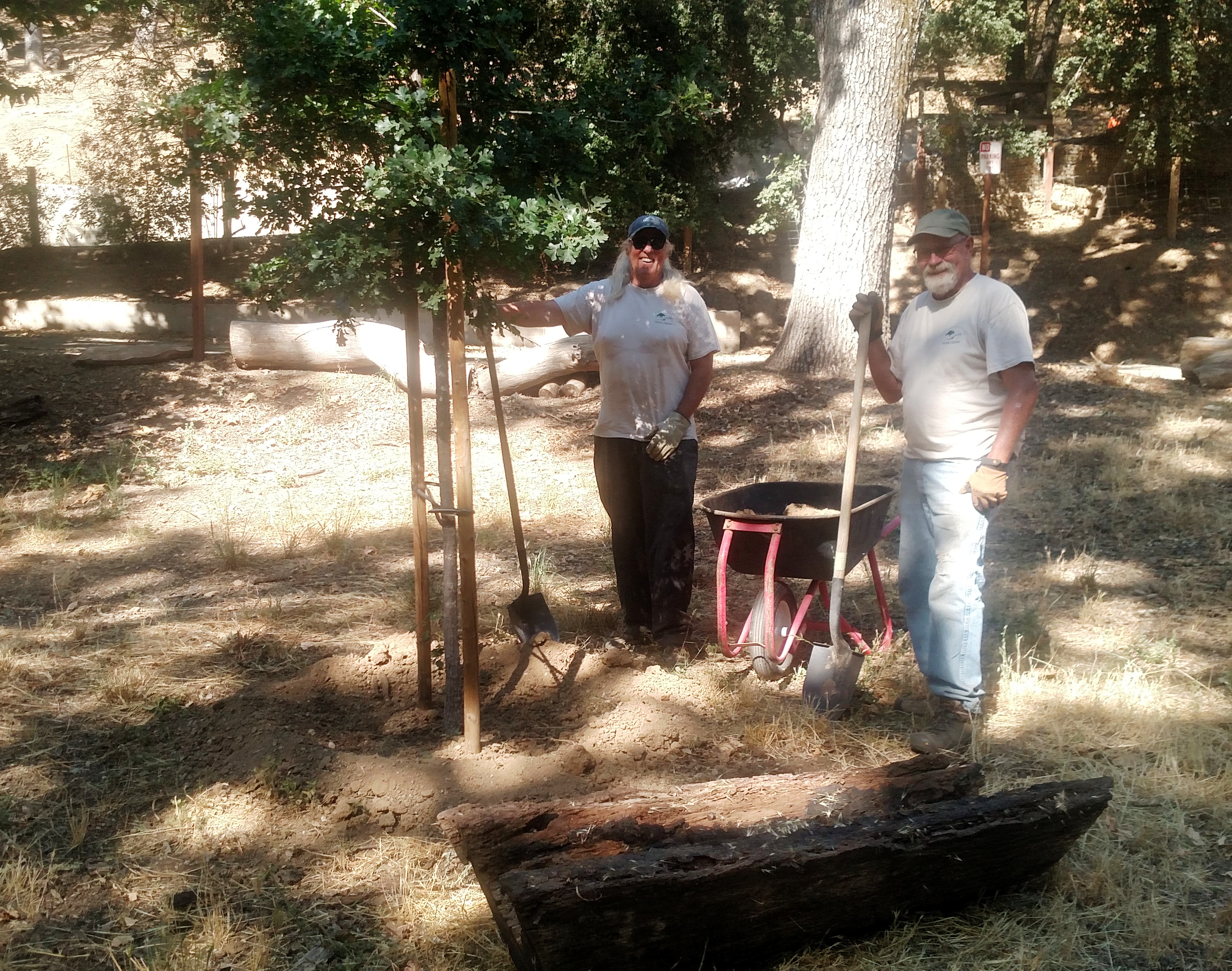 Dave and Cory constructing a water basin.